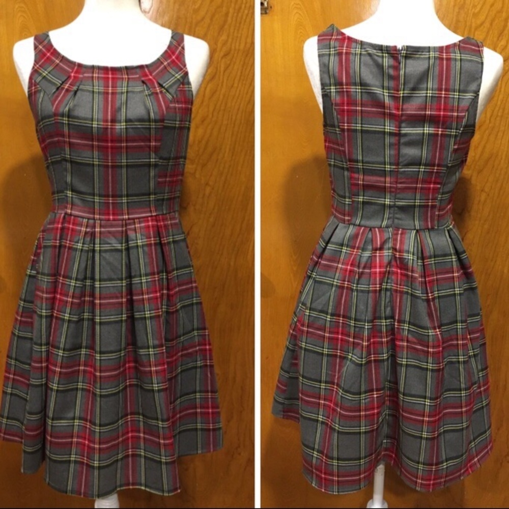 ModCloth Plaid Secretary Dress